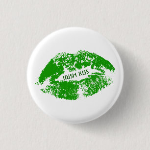Grüne Lippen Irischer Kuss Button