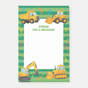 Grüne LKW Personalisiert Mitzvah Post-it Klebezettel