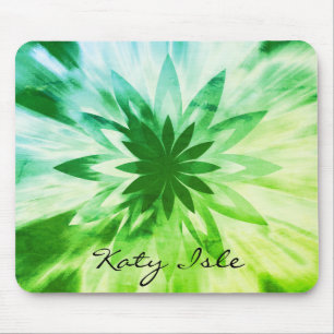 Grüne Lotus Blume Wasserfarben Ethnische Farbe Far Mousepad