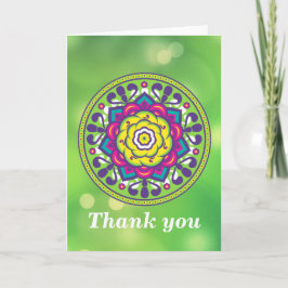 Grüne Lotus-Mandala Dankeskarte