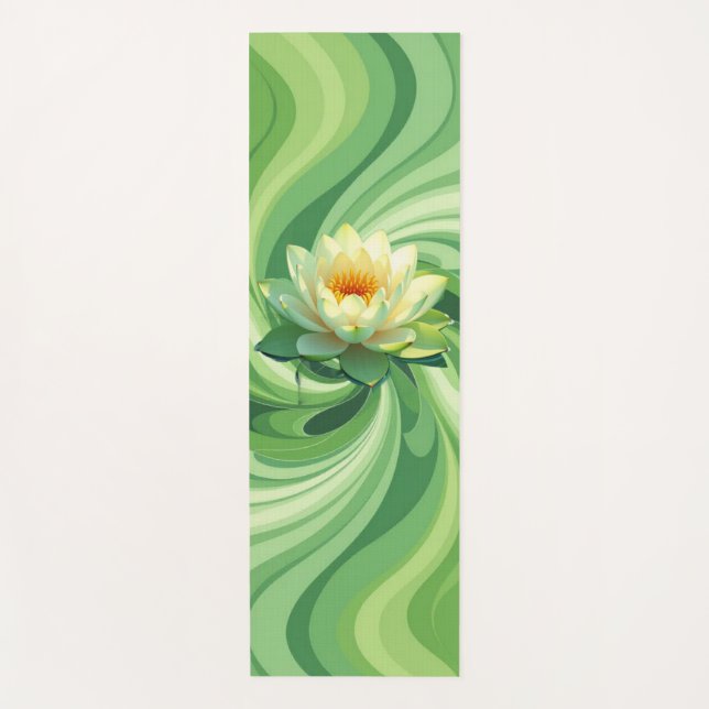 Grüne Lotus Yogamatte (Vorderseite)