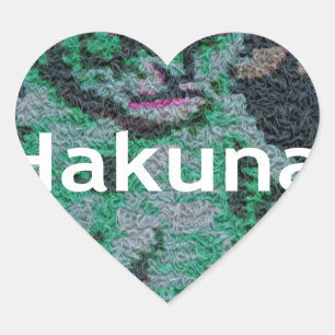 Grüne Löwe mit rosa Brille "Hakuna Matata" Kunst Herz-Aufkleber