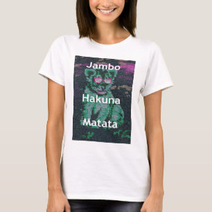 Grüne Löwe mit rosa Brille "Hakuna Matata" Kunst T-Shirt