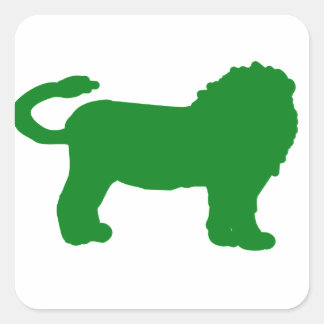 Grüne Löwensilhouette Quadratischer Aufkleber