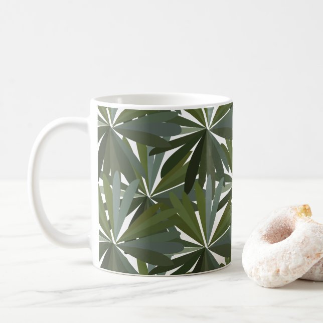 Grüne Lupinenblätter Kaffeetasse (Mit Donut)
