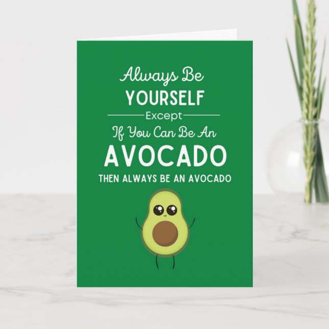 Grüne Lustige Süße Avocado-Karten Für Kinder Obst Karte (Vorderseite)