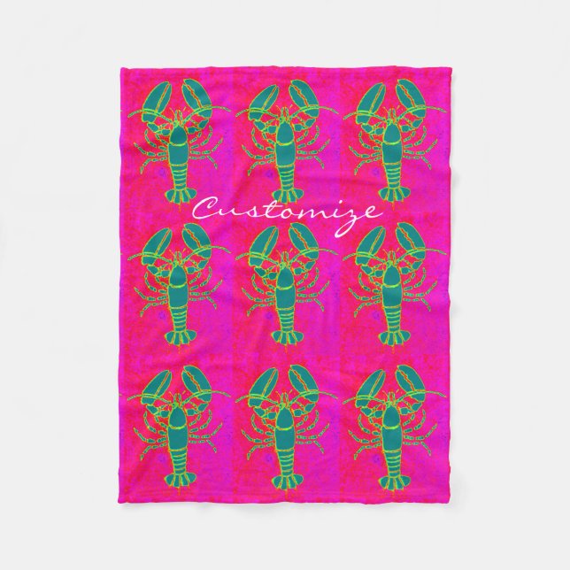 Grüne MaisLanguste, roter Thunder_Cove Fleecedecke (Vorderseite)