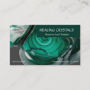 Grüne Malachite Mineral Healing Crystals Visitenkarte