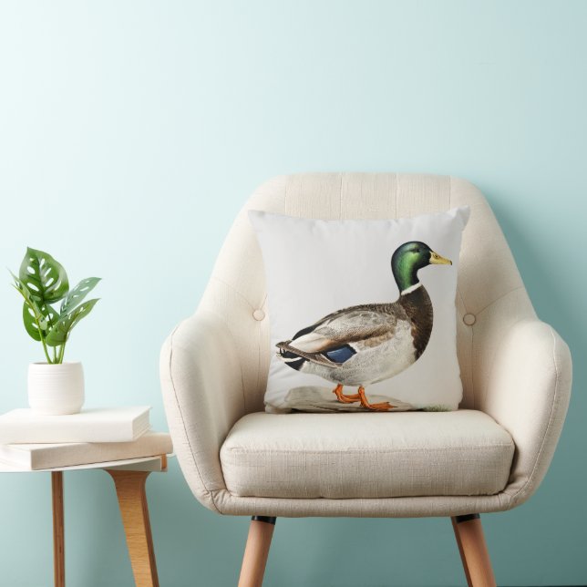 Grüne Mallard Ente Jagd Natur Kunst Kissen (Stuhl )