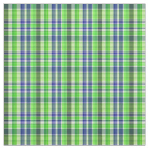 Grüne Marine-weiße Preppy Madras-Art kariertes Stoff
