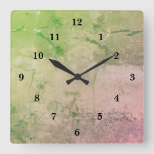 Grüne Marmor der Rose , Regenbogenkunst Quadratische Wanduhr