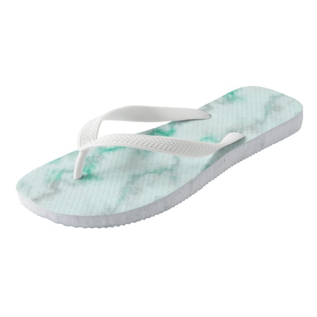 Grüne Marmor Flip Flops (Schrägansicht)