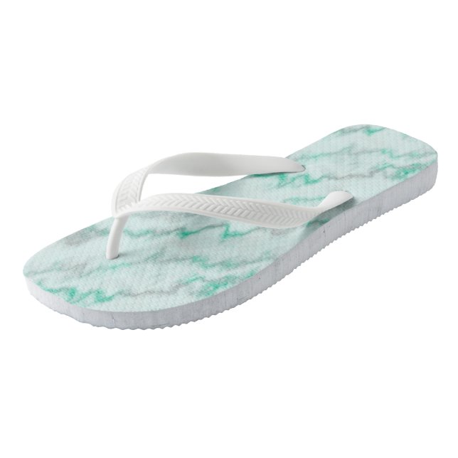 Grüne Marmor Flip Flops (Schrägansicht)