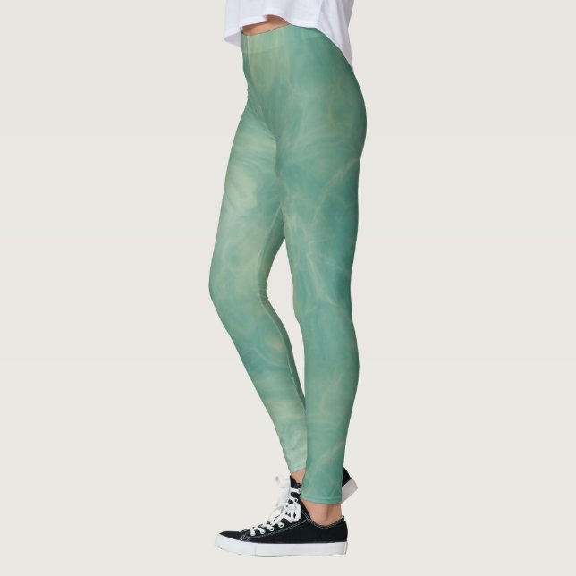 Grüne Marmor Leggings (Links)