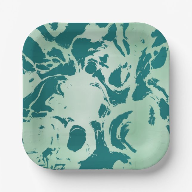 Grüne Marmor Pappteller (Vorderseite)