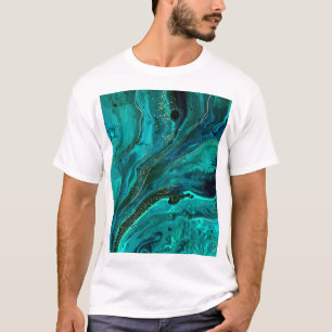 Grüne Marmor und Gold: Luxuriöse Textur T-Shirt
