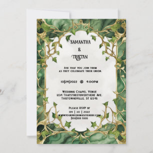 Grüne Marmorbäder Wasserfarben Ivy Trim Elegante H Einladung