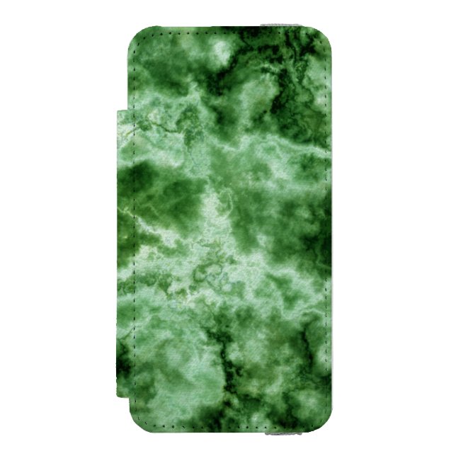 Grüne Marmorbeschaffenheit Incipio iPhone Geldbeutel-Hülle (Folio Vorderseite)