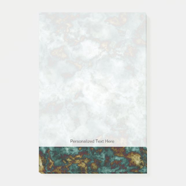 Grüne Marmorbeschaffenheit mit Adern Post-it Klebezettel (Vorderseite)