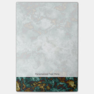 Grüne Marmorbeschaffenheit mit Adern Post-it Klebezettel