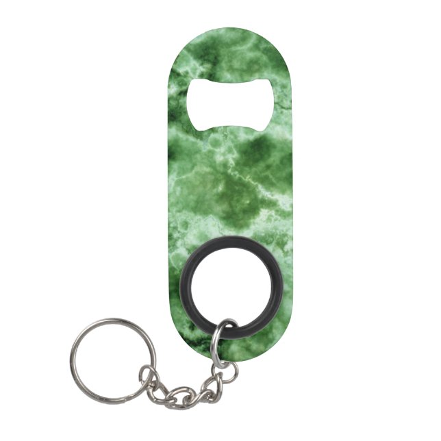 Grüne Marmorbeschaffenheit Schlüsselanhängerflaschenöffner (Vorderseite)