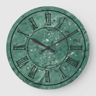 Grüne Marmorwand im klassischen Stil Große Wanduhr