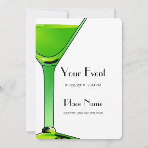 Grüne Martini-Cocktails Einladung Vorlage