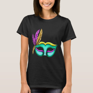 Grüne Maske für Mardi Gras T-Shirt