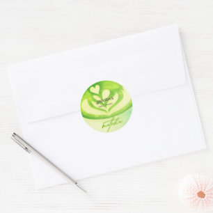 Grüne Matcha-Tasse Baby Shower Runder Aufkleber