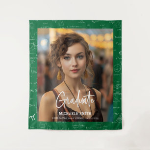 Grüne Mathe-Handschrift-Skript-Foto-Abschluss Wandteppich