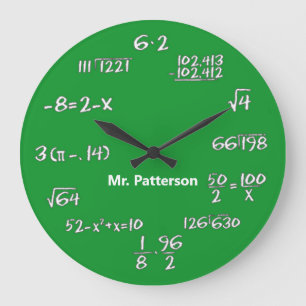 Grüne Mathematik Gleichungen benutzerdefinierte g Große Wanduhr