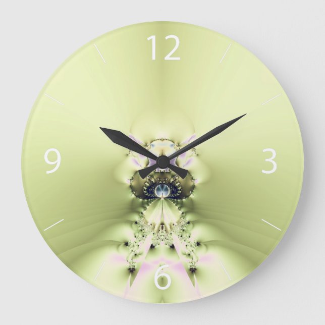 Grüne Meditation Große Wanduhr (Vorderseite)