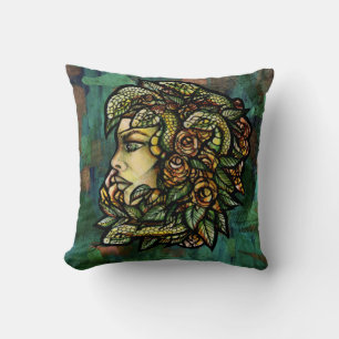 Grüne Medusa Schlangen Rose Gorgon Kissen