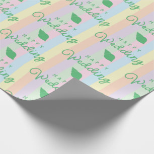 Grüne Meeresmuscheln Glücklicher Hochzeitstext Reg Geschenkpapier