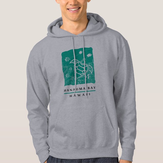 Grüne Meeresschildkröte Hawaiis - Hanauma Bucht Hoodie (Vorderseite)