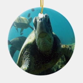 Grüne Meeresschildkröte Hawaiis Keramik Ornament