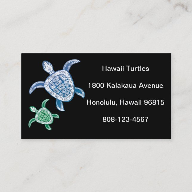 Grüne Meeresschildkröte Hawaiis Visitenkarte (Vorderseite)