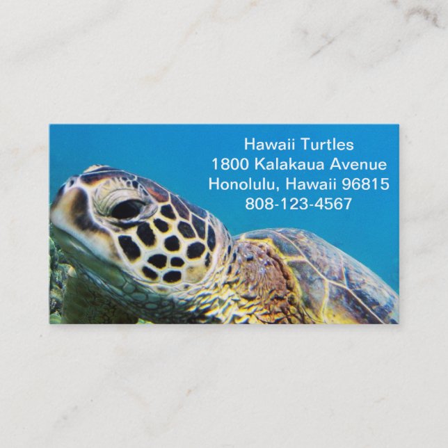 Grüne Meeresschildkröte Hawaiis Visitenkarte (Vorderseite)
