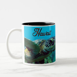 Grüne Meeresschildkröte Hawaiis Zweifarbige Tasse