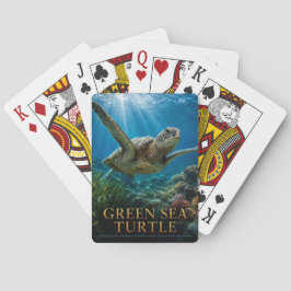 Grüne Meeresschildkröte Korallenriff TIERE Spielkarten