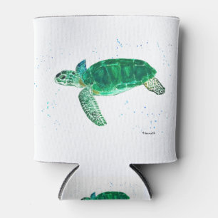 Grüne Meeresschildkröte Wasserfarbe Küste tropisch Dosenkühler