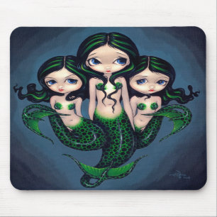 "Grüne Meerjungfrau-Dreiergruppen" Mousepad