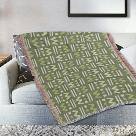 Grüne Memphis-Pattern-Wurfdecke Decke