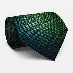 Grüne Metallgitter-Eleganz – Retro-Kunst Krawatte