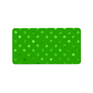 Grüne metallische Imitat Foil Polka Dot Hintergru Adressaufkleber