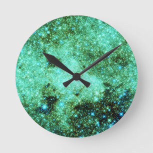 Grüne Milchstraße Runde Wanduhr