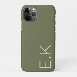 Grüne Minimal Personalisierte Anfangsmonogramm Case-Mate iPhone Hülle