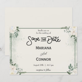 Grüne Minimale Save the Date Einladung