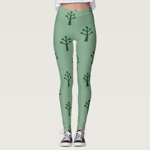 Grüne minimalistische Bäume Leggings