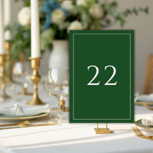 Grüne minimalistische elegante Hochzeit Tischnummer